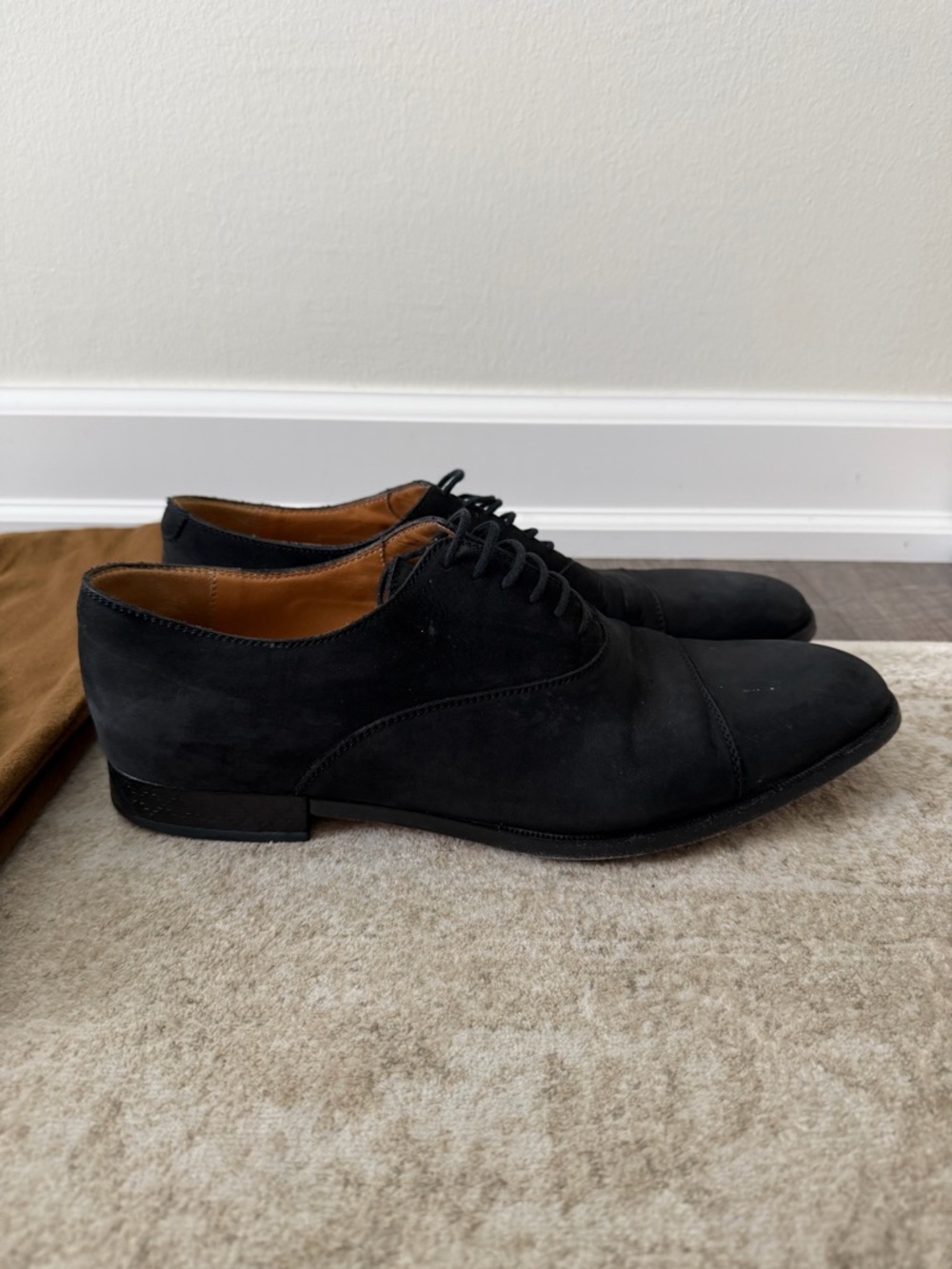 Gucci Black Suede Cap-Toe Derby Shoes - Picture 8 of 8